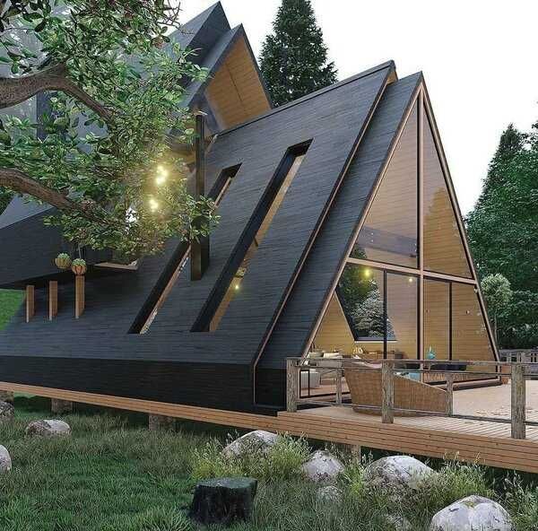 Vand cabane tip A frame, case modulare pe structura metalic