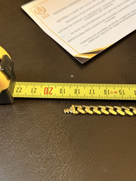 Bratara aur 14 k cuban 11 gr. 19 cm. Cu certificat pret 5000 lei