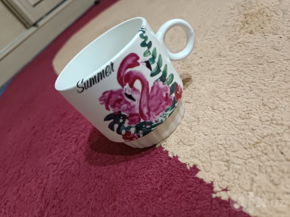 Набор из 4 кружек с фламинго