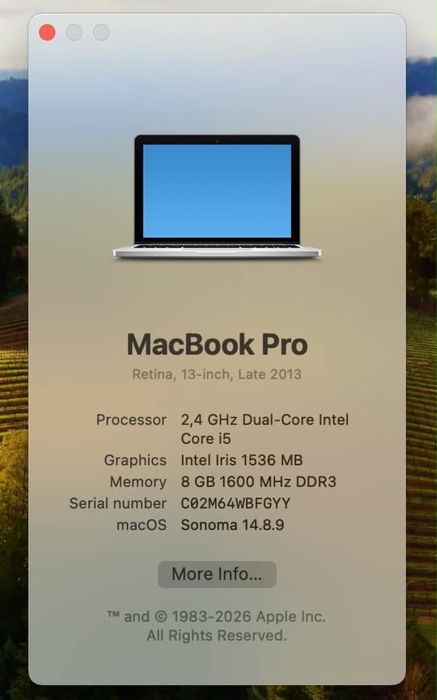 Apple MacBook Pro Retina A1502