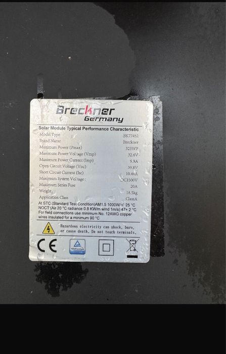 Panouri fotovoltaice 325w 8buc