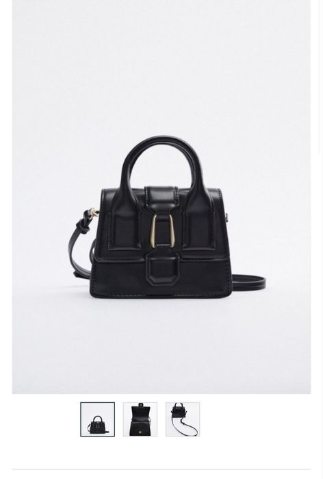 Мини черна чанта Zara