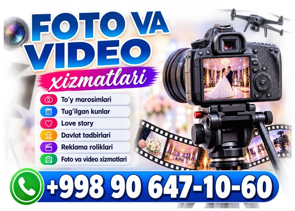 Video & Foto xizmati  $100