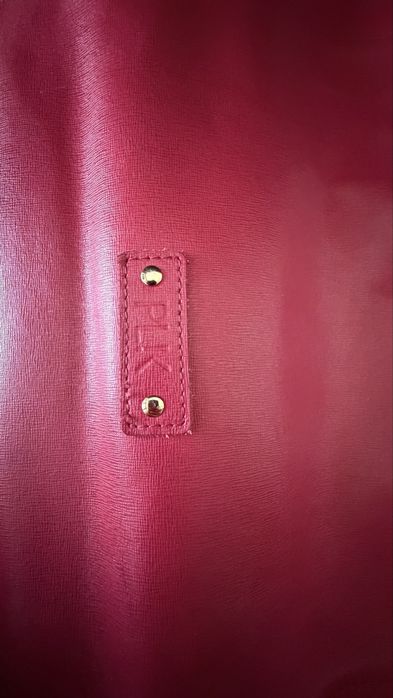 дамска чанта PLIK Classic Leather Tote Bag / Paper Bag Raspberry