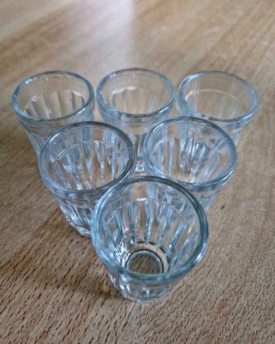 6 pahare mici sticla shot tarie