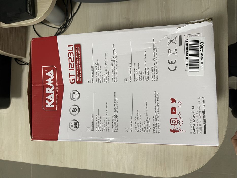 Megafon Puternic Reîncărcabil 15W , cu Sirenă și Fluier