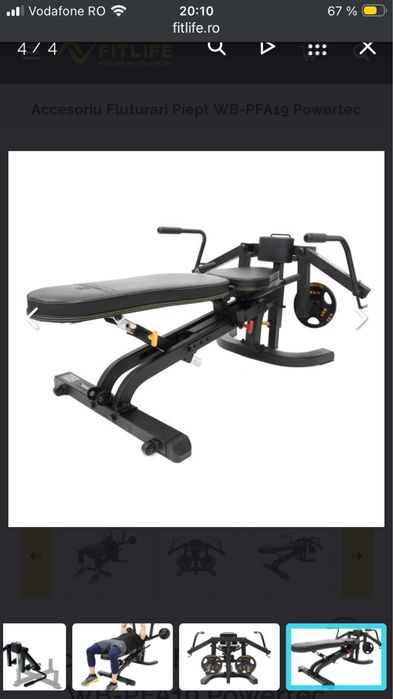 2 Banci fitness multifunctionale  Powertech cu diferite accesorii care se ataseaza
