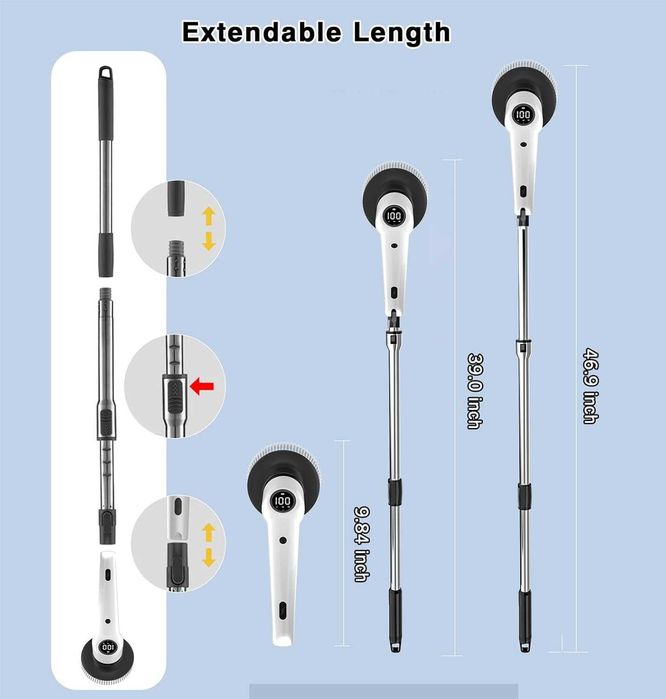 НОВ MGLSDeet 9 в 1. БЕЗЖИЧЕН, преносим, мощен скрубер 9 сменяеми глави