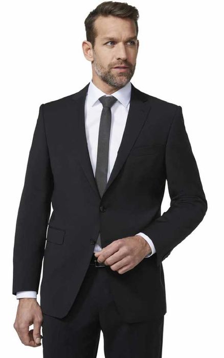 Sacou blazer slim 52 XL premium Digel lana super 120's negru