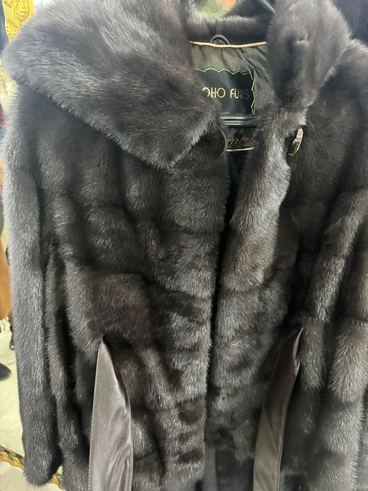 Норковая шуба с капюшоном