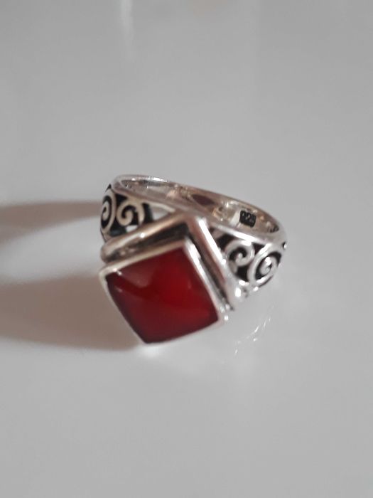 Inel cu coral natural argint