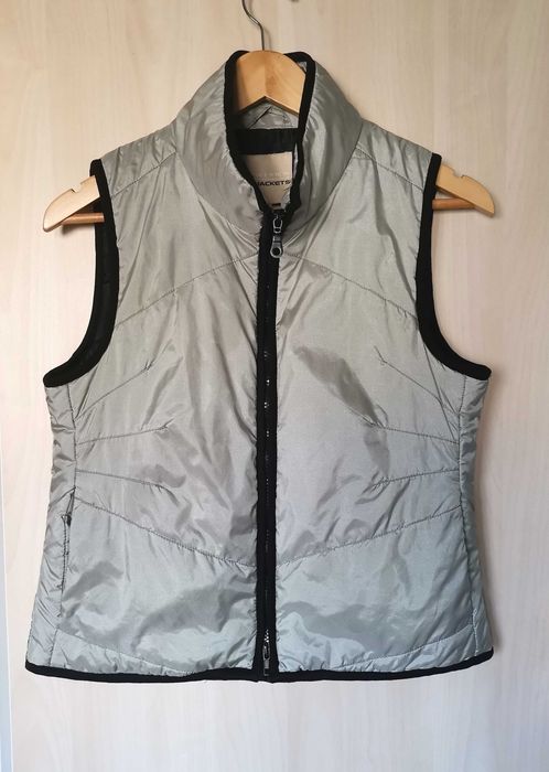 Vestă crop damă argintie olive marimea M metalic silver olive New View
