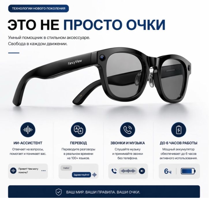 Смарт очки со встроенной видеокамерой
