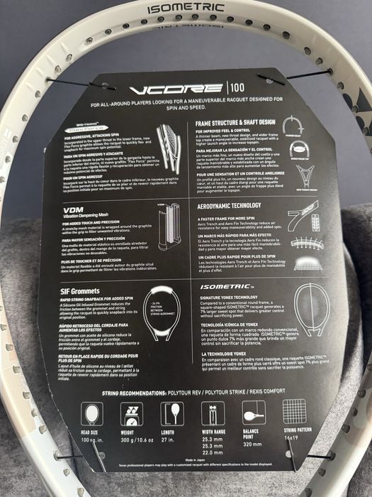 Rachetă tenis Yonex VCORE 100 (300 g) – mărimea mânerului 3 NOUA