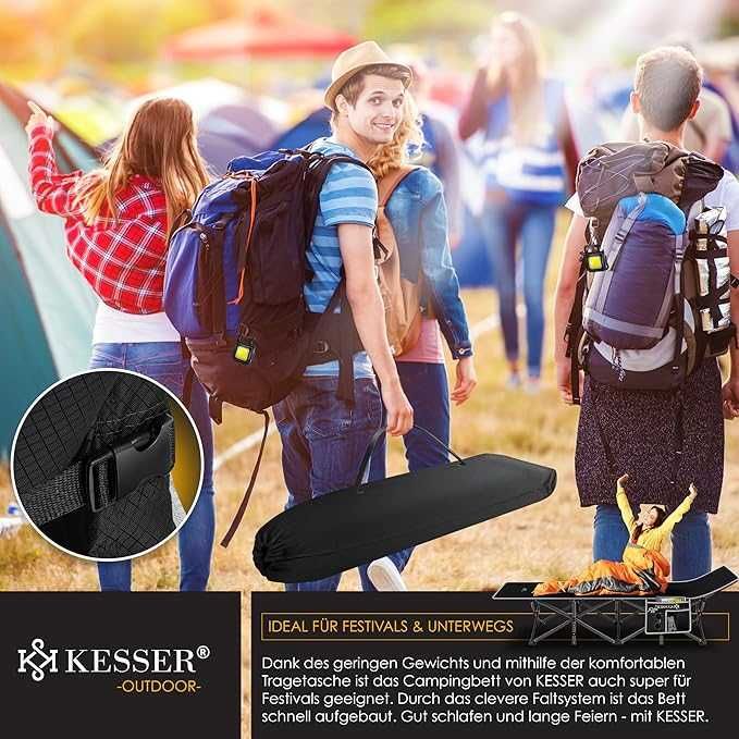 KESSER® Сгъваемо къмпинг легло 190см, къмпинг шезлонг