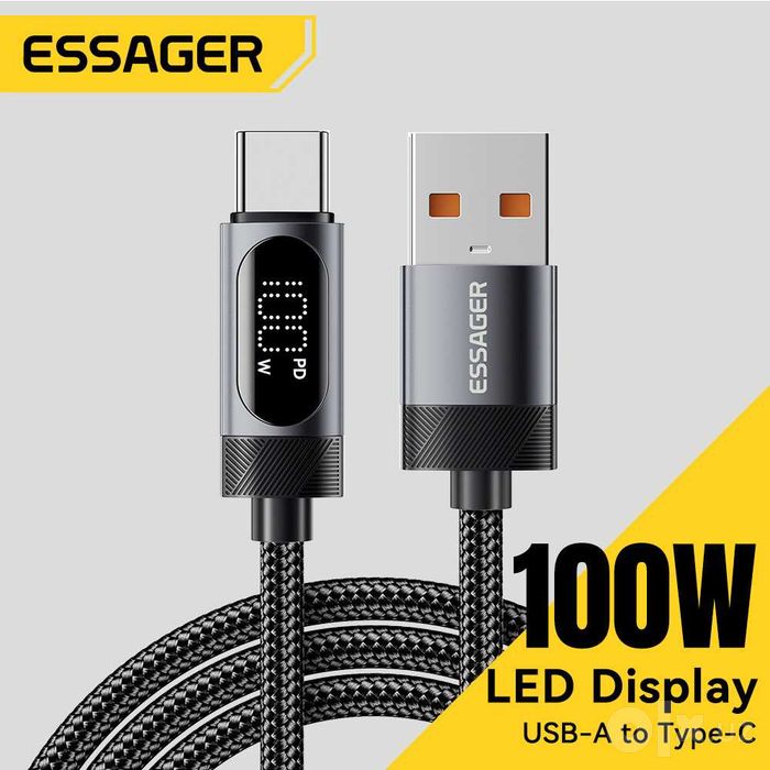 Дата кабель Essager usb to type c 2м 7А 100W с дисплеем