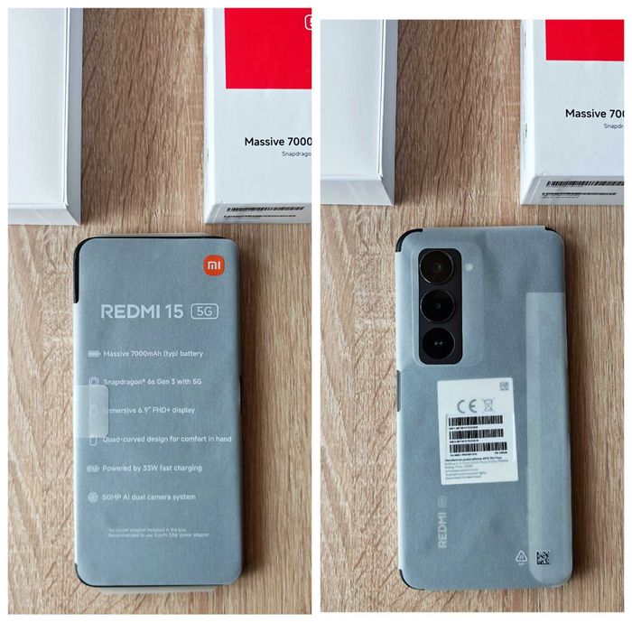 Telefon Redmi 15 5G NOU 8GB Ram 256GB Negru Baterie 7000 mAh