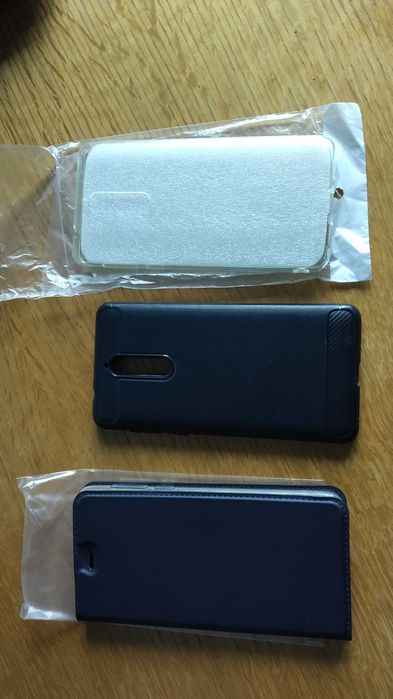 Husa NOKIA 8 TA-1004, TA-1012, TA-1052 tip carte albastru -silicon-gri