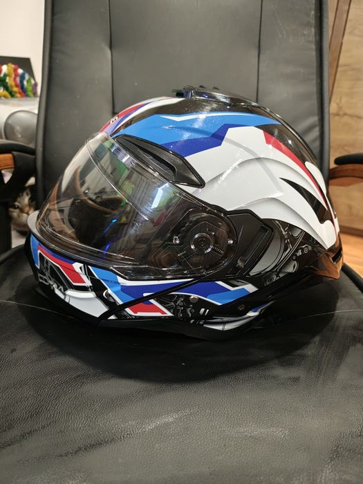 Cască Flip-up (L) cu ochelari fumurii