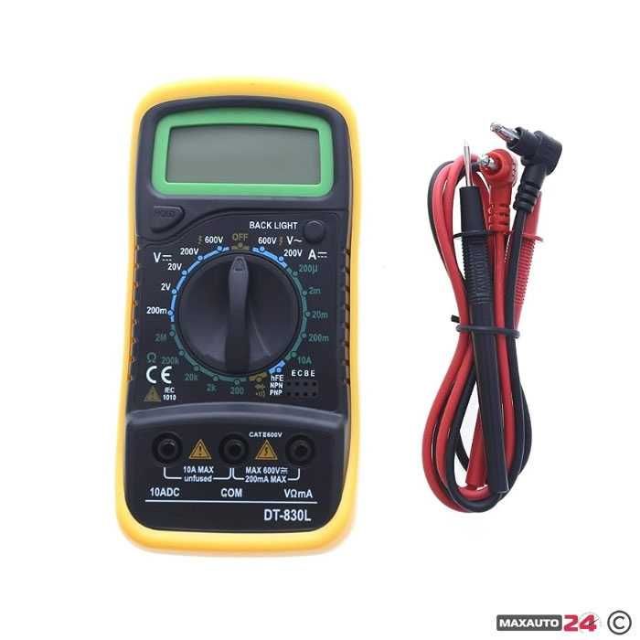Мултицет, мултиметър DT-A830L, зумер, светещ дисплей, VAC VDC ADC