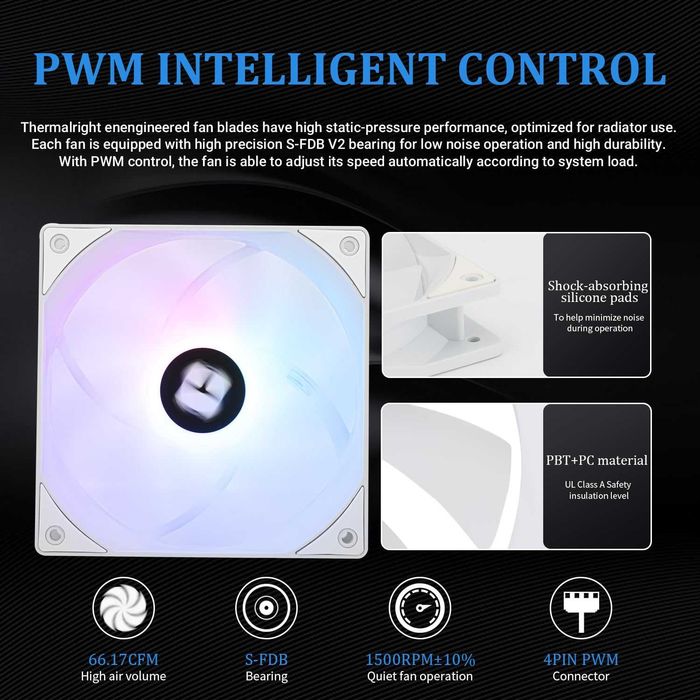 Cooler CPU lichid AIO Thermalright Aqua Elite 240 White /Black V3 ventilatoare PWM 120mm,rulmenți S-FDB,AM4/AM5,Intel LGA1150/115X/1200/2011/1700/1851