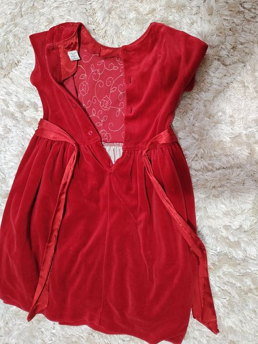 Rochiță catifea roșie 5 ani