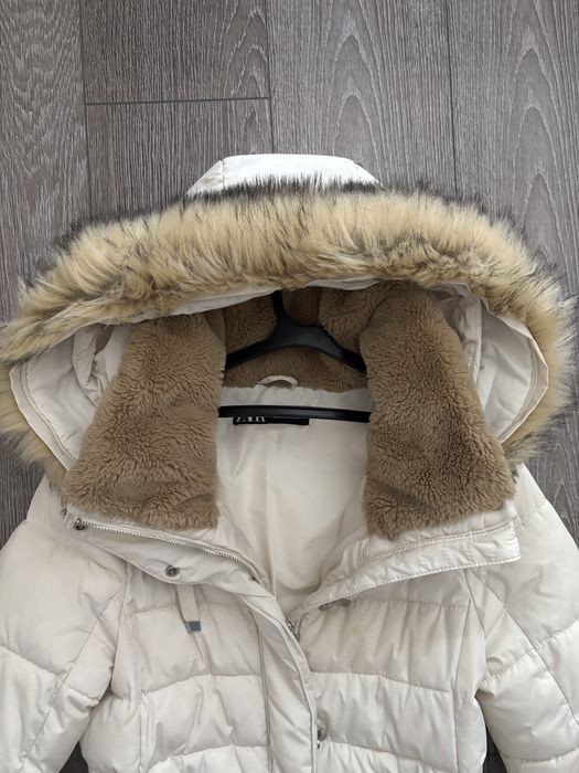 Zara зимно дебело яке екрю M