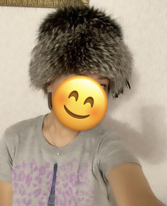 Шапка вязаная песец