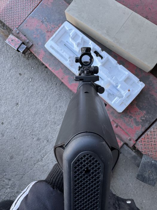 Pusca sniper electric, luneta cu infrarosu, masca protectie + bile