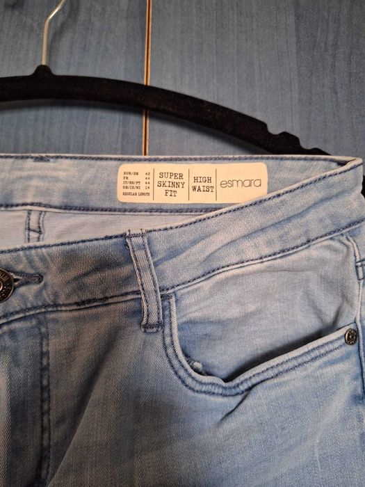 Blugi damă Esmara albastru deschis High Waist Super Skinny mărimea 42