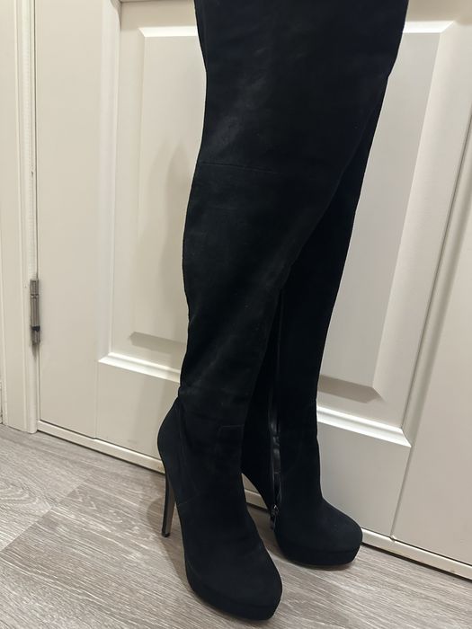 Замшевые ботфорты