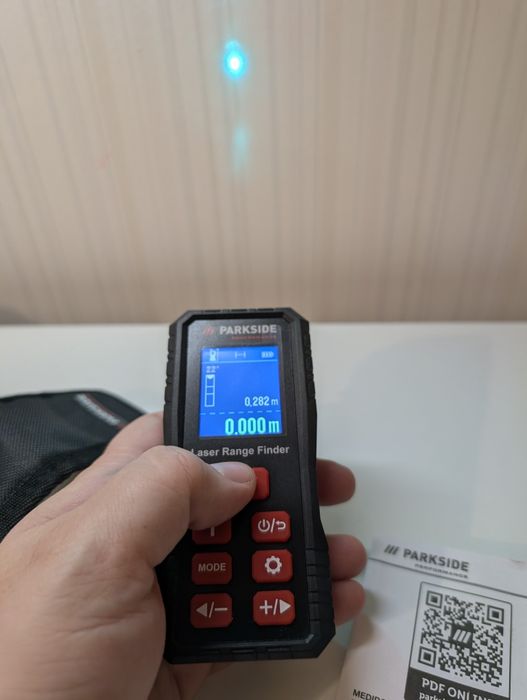 Telemetru laser verde 75m ruleta nivela Parkside PLEMP75A1
