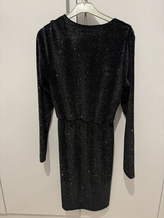 Rochie neagra catifea cu sclipici auriu