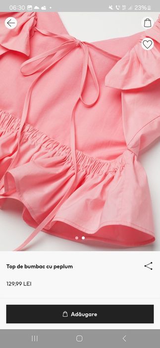 Top din bumbac cu plepum