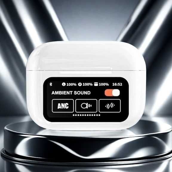 Безжични блутут слушалки, pods TWS, спортни, микрофон, ANC, ENC, бели