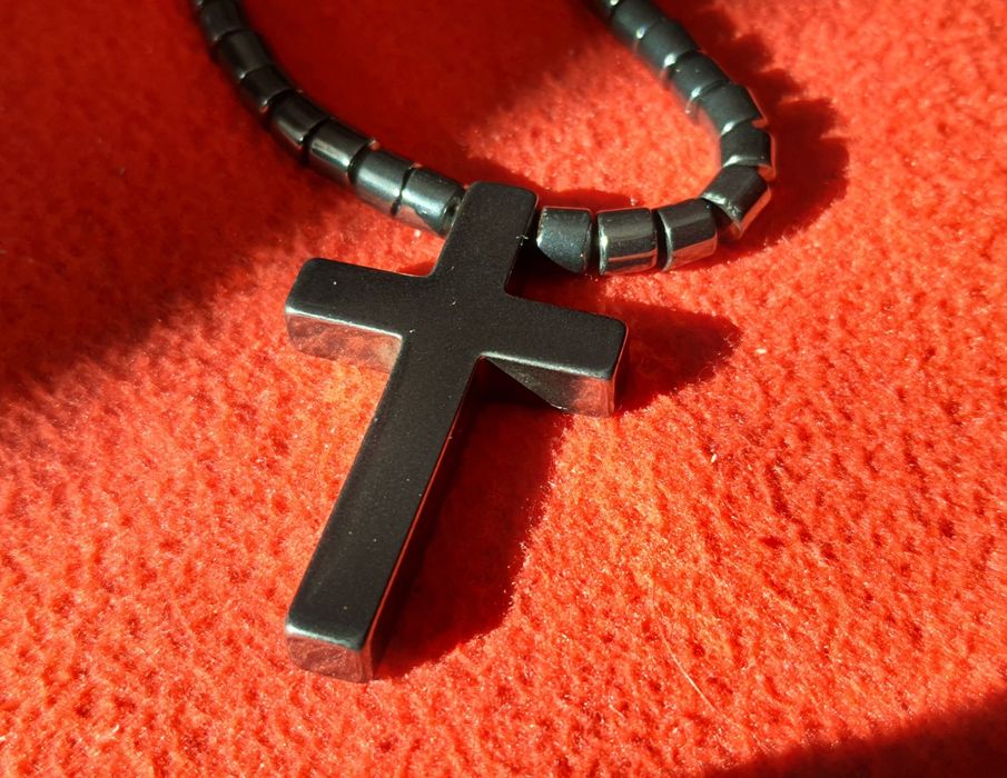 Latisor + Pandantiv Cruce OBSIDIAN Negru