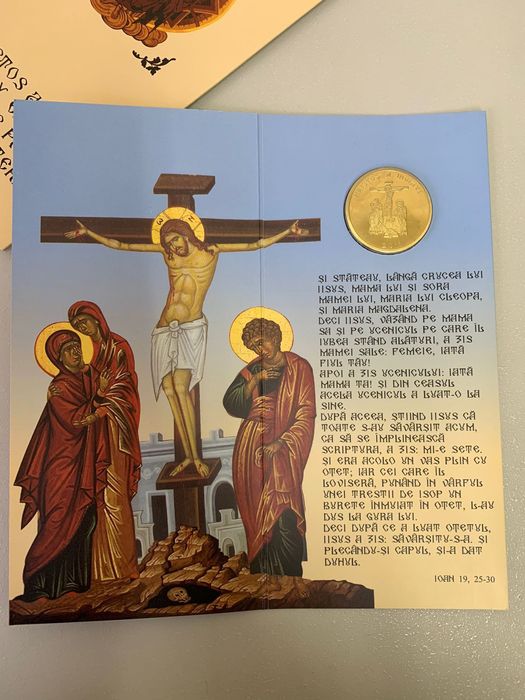 Felicitare Paste religios 2011 medalie tombac Monetăria Statului