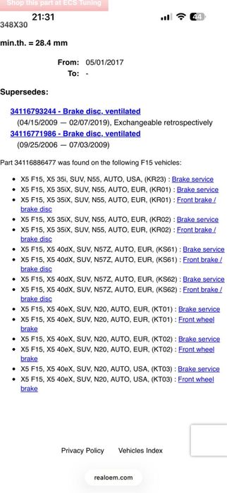 Kit discuri frana fata spate BMW X5/ X6 F15 4.0d
