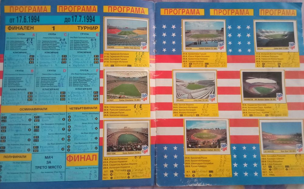 Албум Panini САЩ'94 Българско издание, изцяло попълнен
