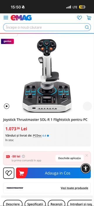 Joystick thrustmaster pentru pc