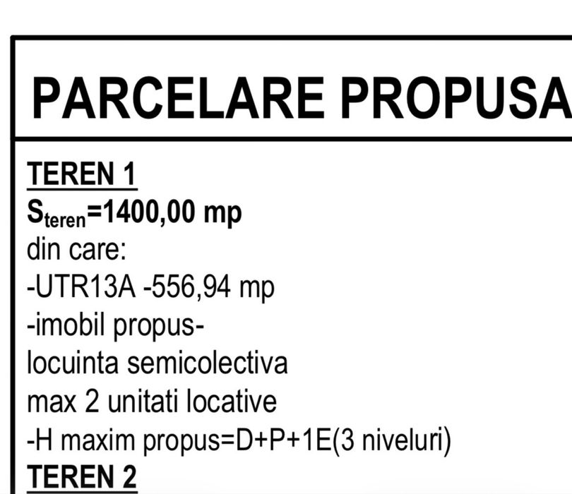Teren intravilan 1400 mp ,front 20 mp ,langa Wonderland
