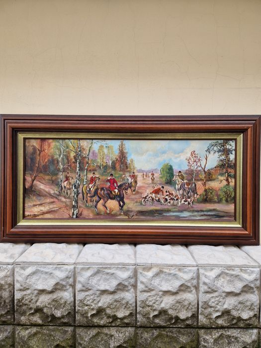 Топ - Уникална голяма антикварна авторска картина масло върху платно