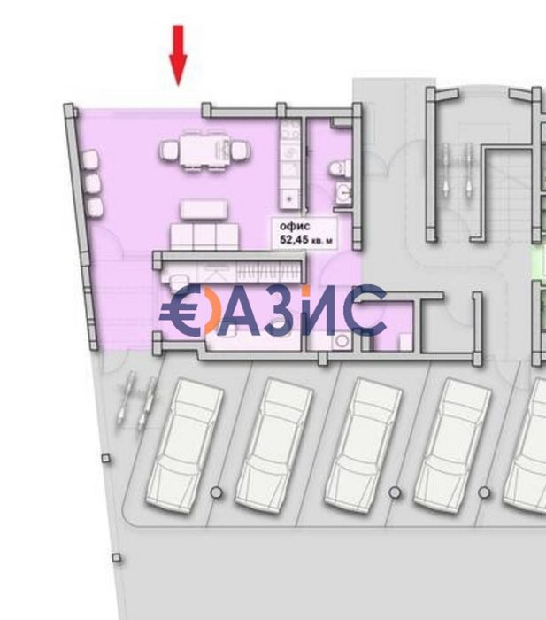 Апартамент-офис на партер, Созопол, квартал Мисаря, обл. Бургас, 64 кв