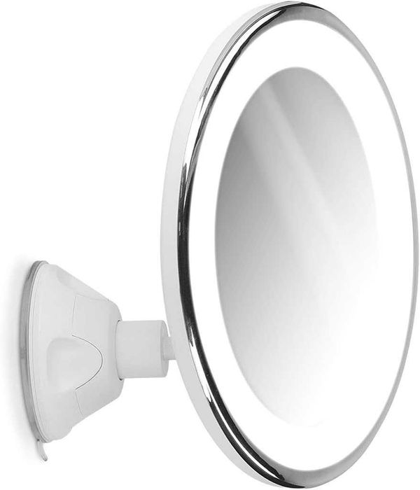 Увеличително козметично огледало Zoom Mirror с LED светлина, 5x увеличение и вендуза