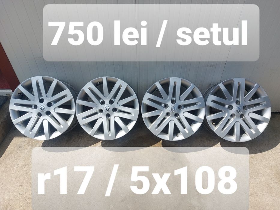 Jante din aluminiu originale r17 / gama RENAULT / 5x108