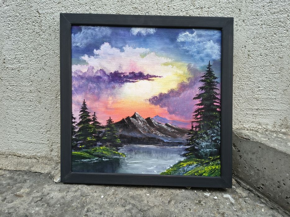 Tablou handmade peisaj înrămat
