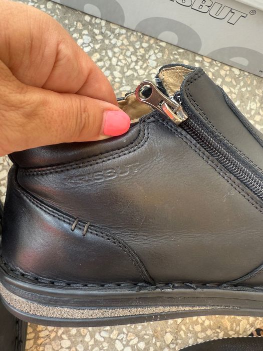 Черни кожени боти с топъл хастар 45 мъжки