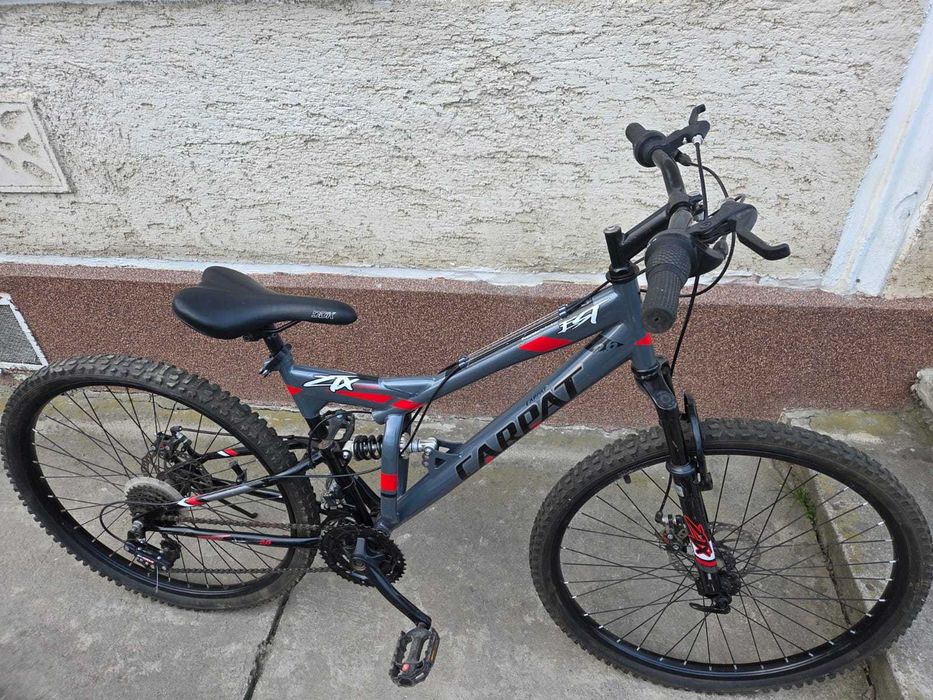 Bicicleta CARPAT ZTX C2642A, cadru otel, 18 viteze, culoare gri/rosu