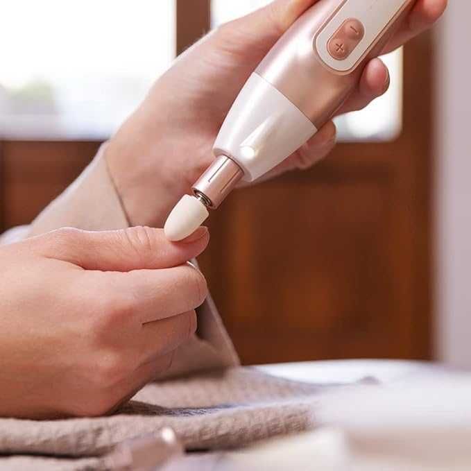Комплект електрическа машинка за маникюр и педикюр Cecotec Bamba PinkyCare 700 Perfect Nails, седем приставки