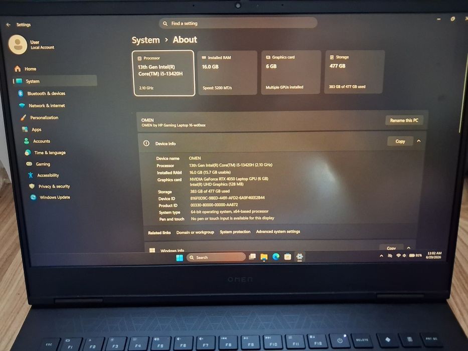 Laptop Gaming OMEN 16-wd0xxx | RTX 4050, 16gb ram ddr5, i5 gen 13